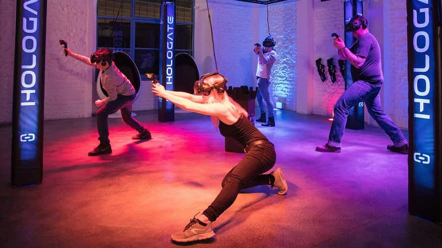 Thrillzone Queenstown: Multiplayer Virtual Reality - The game menu: snowballs, rhythm battles, and zombie teamwork